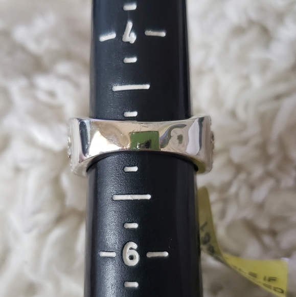 Sz 5, Yellow & White Diamond Ring, 925 Silver, TGW 0.25 Carats, NWT - Picture 4 of 11